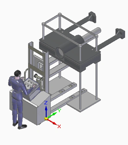 Bearing Puller Machine industrial project by MG Techworks featuring Complete concept design and final product design for portable bearing pulling solution with variable size capability.